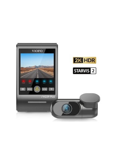 Viofo A229 Plus 2 Kameralı Ön+arka 2k+2k Hdr Sony Starvis 2 Sensörlü Wi-fi Gps'li Araç Kamerası