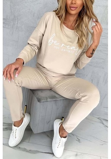 Novahub Sonbahar Modası Kadın Pantolon Takımı Uzun Kollu Üstler Ve Pantolonlar Kahverengi - 3xl Kahverengi