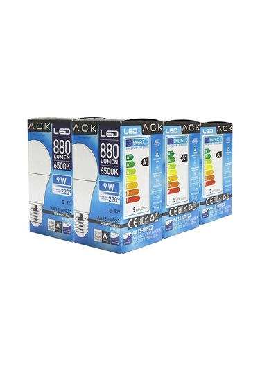 6 Adet 9w Led Ampul Beyaz Işık 6500k E27 Duylu - Avantaj Paket Aa13-00923-66 Beyaz Işık E27 Led Ampu