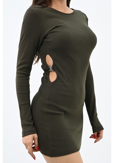 Koza Butik Kadın Pencere Detaylı Mini Elbise 5215-24 001
