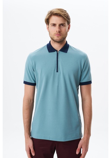 Arma Erkek Regular Fit Basic % 100 Pamuk Pike Fermuarlı Polo Yaka Tişört Y29374354302 Mavi-m24 Mavi