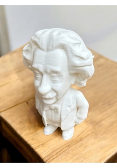 Einstein Karikatür Büst - 3d Baskı 16 Cm Pla Malzeme 3 Renk Seçeneği