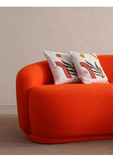 Riva Fasülse Koltuk 3 Lü Kanepe Turuncu