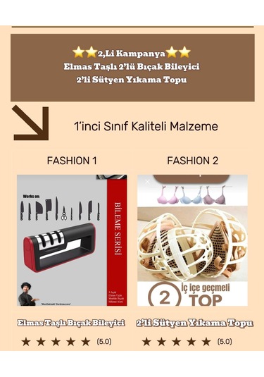 2'li Set Bıçak Bileyici Ve 2 Adet Sütyen Yıkama Topu Beyaz