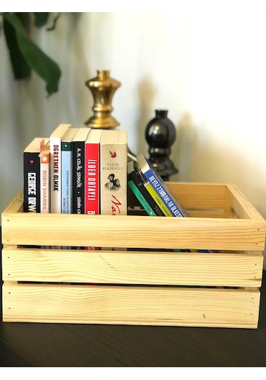 Masif Ahşap Sandık - Saklama Depolama Ve Düzenleme Için Tahta Kutu Çok Amaçlı Organizer - Wooden Box Ahşap