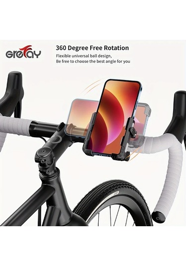Xuweiwei Grefay Gri 360 Derece Dönebilen Bisiklet Motosiklet Scooter Telefon Tutucu 20 40mm Gidon Gri