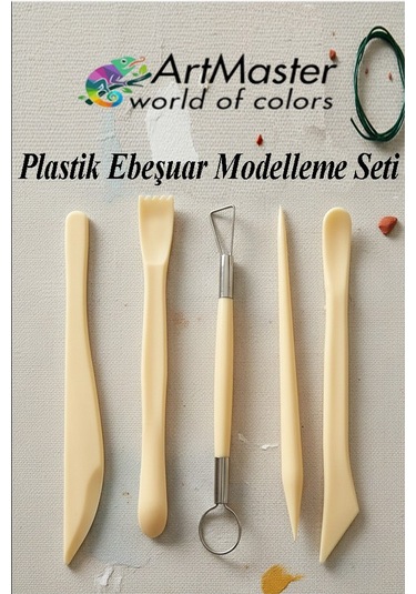 Plastik Ebeşuar Modelleme Seti 5 Li 1 Paket Plastik Kil Seramik Oyma Modelleme Modelaj Seti Heykel Oyma