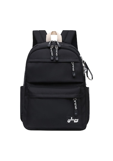Kore Tarzı Şık Ve Fonksiyonel Büyük Kapasiteli Kız Öğrenci Sırt Çantası, Okul Ve Günlük Kullanım İçin Moda Tasarım Siyah