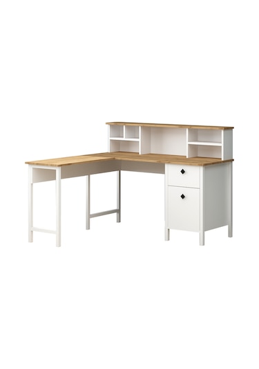 Remy Çalışma Masası Raflı L Köşe Bilgisayar Ofis Masası Sepet-beyaz Sepet-beyaz Remy Çalışma Masası Raflı L Köşe Bilgisayar Ofis Masası Sepet-beyaz Sepet-beyaz