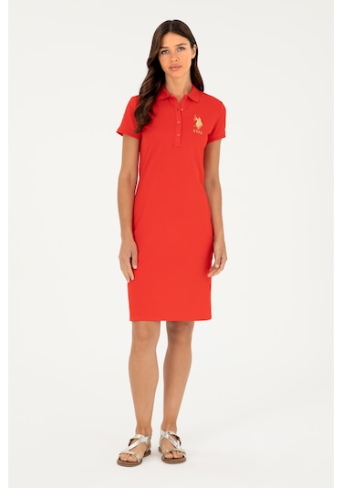 U.s. Polo Assn. Kadın Kırmızı Elbise Örme 50280069-vr030 Kırmızı