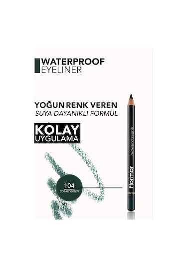 Flormar Suya Dayanaklı Göz Kalemi - Yeşil Waterproof.