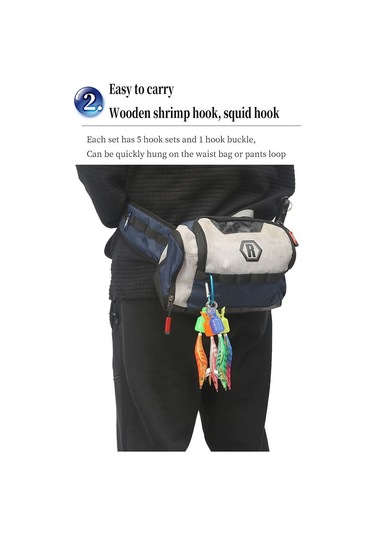 5 Adet Ahşap Karides Kancası Jig Kalamar Şemsiye Kancası Şapka Ll'yi Koruyun Diğer