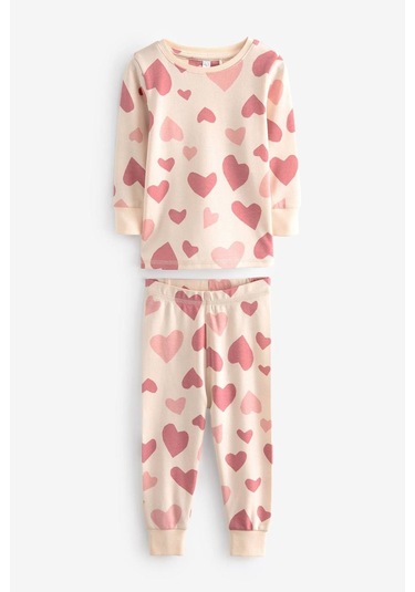 Kız Çocuk Yeni Sezon %100 Pamuk Penye Somon Tonlu Kalp Baskılı Paça Lastikli Pijama Takımı Kalp Çok Renkli Kız Çocuk Yeni Sezon %100 Pamuk Penye Somon Tonlu Kalp Baskılı Paça Lastikli Pijama Takımı Kalp Çok Renkli