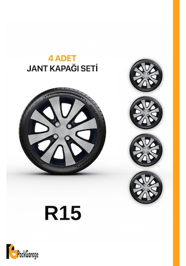 Chevrolet Aveo 15'' İnç Jant Kapağı 4 Adet Siyah Gri C101