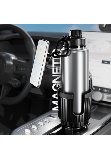 Lenyes Cr189 360 Derece Dönebilen 2 İn 1 Araç Telefon Tutucu Ve Bardak Tutucu Siyah