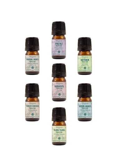 Minia Bahçe Karanfil+Sandal Ağacı+Vetiver+Paçuli+Tarçın+Ylang Ylang+Sedir Ağacı Uçucu Yağı 7 x 2.5 ML