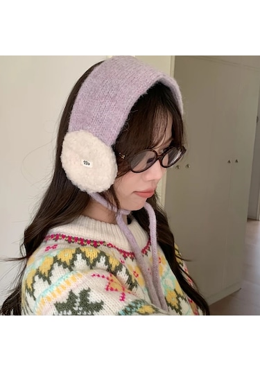 Primepickings 2025 Yeni Kore Tarzı Siyah Kulaklık, Kadın Kışlık Ayarlanabilir Kulak Koruyucu