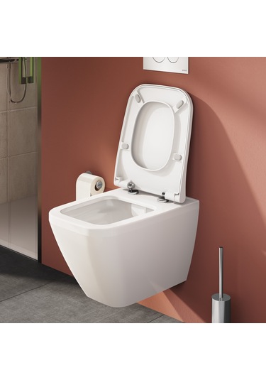 VitrA Shift 191-003R009 İnce Klozet Kapağı, Yavaş Kapanır, Kolay Çıkabilir, Beyaz