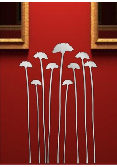 M3 Decorium Karanfiller Dekoratif Ayna Gümüş