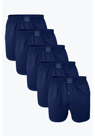 Malabadi Erkek Lacivert 5 Li Geniş Kalıp Büyük Beden Boxer %100 Pamuk Battal Boy Mb2400 4xl/5xl/6xl/7xl Lacivert