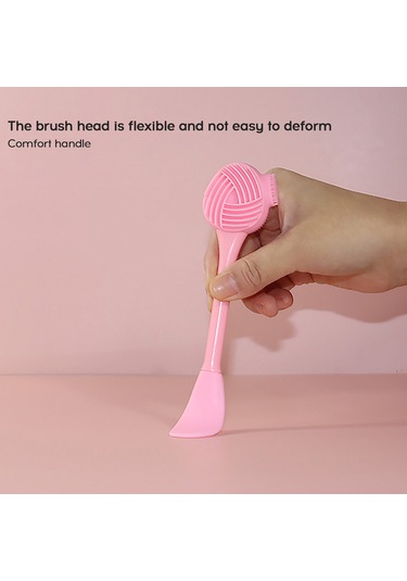 Moveevo Silikon Makyaj Fırçası Yüz Maskesi Fondöten Fırçaları Kozmetik Göz Farı Kaş Fırçası Plastik Saplı