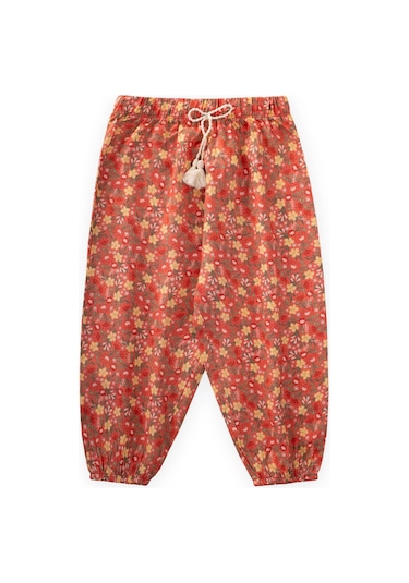 Cigit Desenli Bilek Boy Şalvar 3-9 Yaş Yavruağzı Yavruağzı