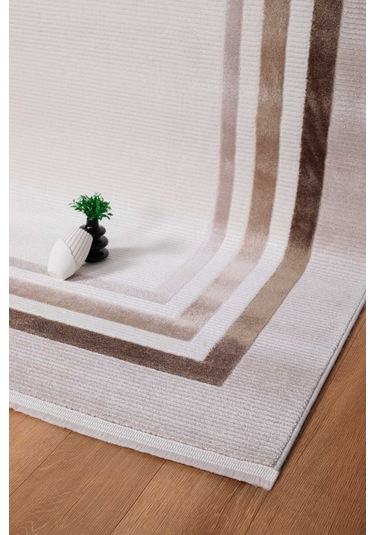 Voyage %100 Akrilik Yumuşak Dokulu Halı Kilim Salon Mutfak Koridor Yolluk Dokuma Makine Halısı Ac-211 Kahve