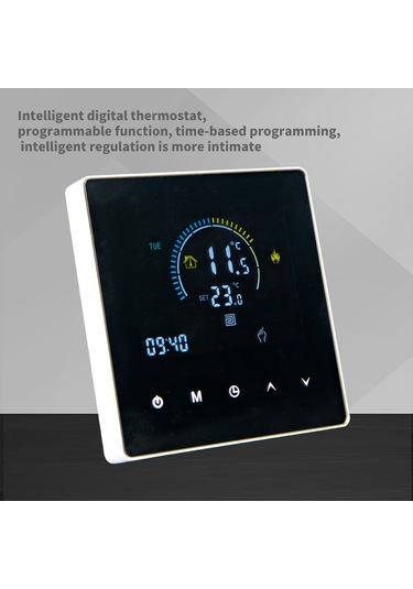 Geeksen Akıllı Isıtıcı Kontrolörü K2h16a - Lcd Dokunmatik Ekran, 7 Gün Programlanabilir, 6 Zaman Aralığı, Çocuk Kilidi, Cam Paneli, Sıcaklık Gösterimi