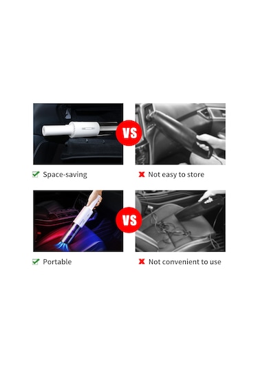 Tenfowee 6000pa Güçlü Emme, Hepa Filtre & 2 Fırça Ucuyla Ev/araba Kullanıma Uygun 120w Usb Şarjlı Mini El Fırçası Süpürge