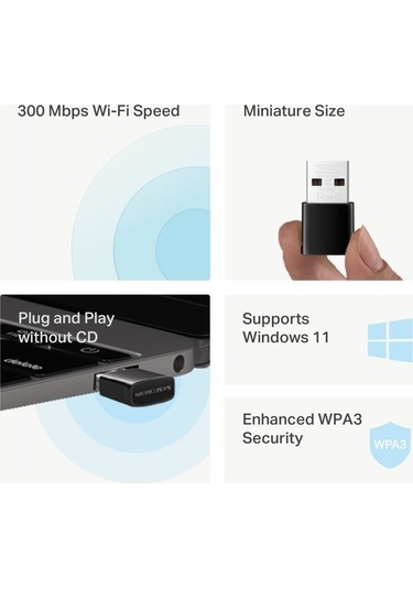 Mercusys Ma12n N300 Nano Wireless Usb Adapter