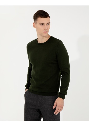 Pierre Cardin Erkek Koyu Yeşil Kazak /triko 50257290-vr079 Koyu Yeşil
