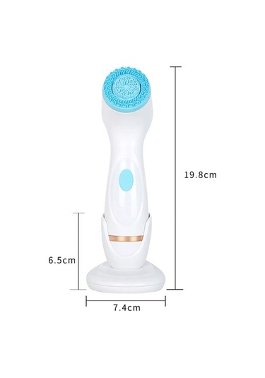 Sones Cnaier Ae-868 Pil İle Çalışan Silikon Ultrasonik Titreşimli Yüz Cilt Bakımı Elektrikli Yüz Temizleyici Mavi