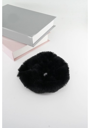 Bayan Peluş Lastik Toka-5100 Siyah