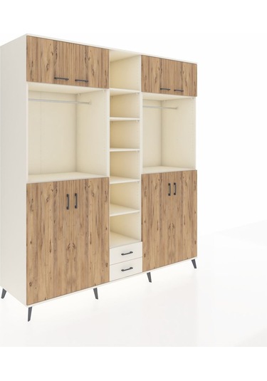 Kronos Dolap 14 Raflı 2 Çekmeceli 2 Askılı 220x59x243 Aytaşı-çam/aytaşı Atlas Çam/aytası
