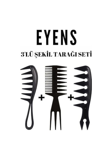 Eyens 3'lü Wax Şekil Tarağı Seti