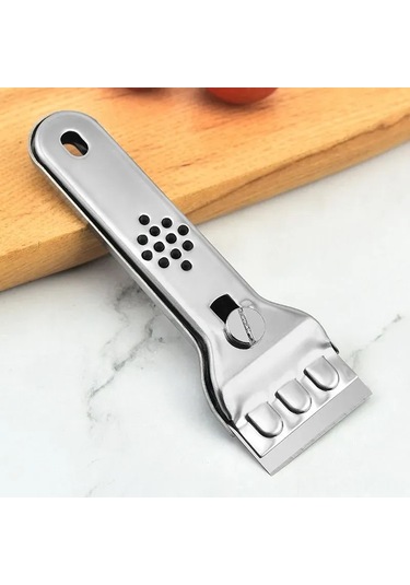 Symbee Stainless Steel Multifunctional Kitchen Cleaner: Tile, Stovetop & Ice Scraper With 5 Blades - Bathroom & Kitchen Tile Stain Remover Tool Diğer