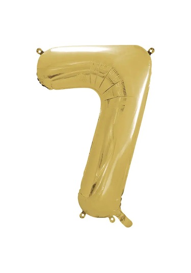 1 Adet 34 İnç 85 Cm Gold Folyo Balon Helyum Balon 7 Yaş Balonu 7 Rakam Balon GOLD