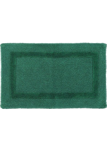 Reversible Banyo Paspası, %100 Mısırlı Pamuk Koyu Yeşil