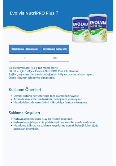 Evolvia Nutripro Plus 2 Devam Sütü 1000 Gr X 2 Adet