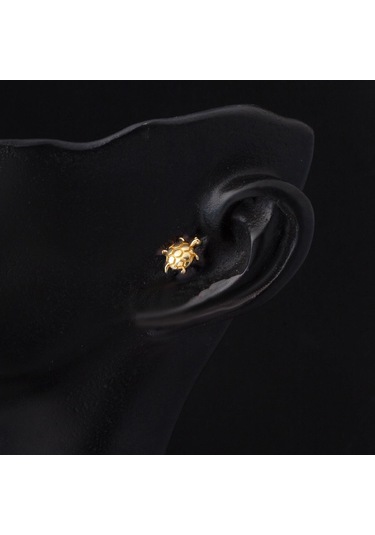 14 Ayar Altın Kaplumbağa Tragus Küpe Kphsy14k22502 Sarı