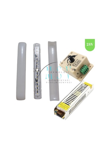 10 Adet 24v 6500k Beyaz Işık Samsung Ledli Pergola 4.5a Trafo Ve 8a Manuel Dimmer Kumandalı Set Tent