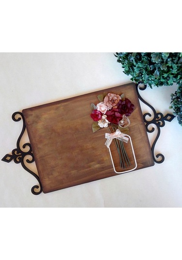 Hdrlazerdizayn Ahşap Dikdörtgen Çiçek Detaylı Ve Oymalı Kapı Süsü Çok Renkli