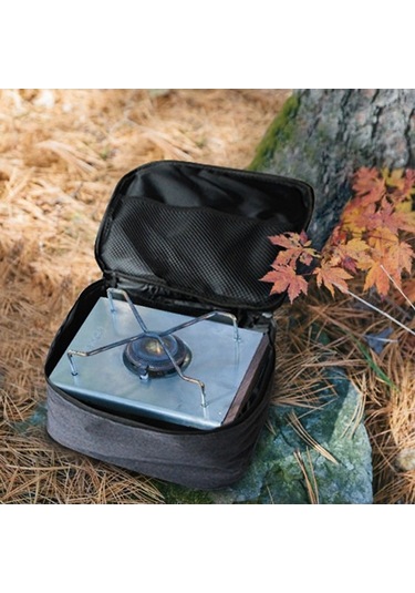 Ebitda Açık Alan Kampı Mini Ocak Depolama Çantası - Taşınabilir Gaz Ocağı Poşeti - Oxford Kumaş - Koyu Gri - Kullanışlı Taşıma Çantası Koyu Gri