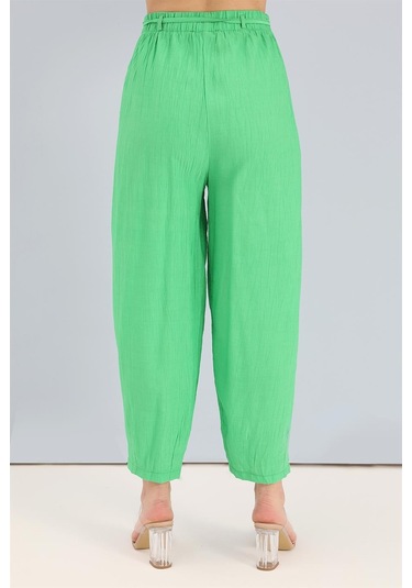 Takım Nakış Detaylı Viskon Gömlek Pantolon - Yeşil-yeşil Yeşil