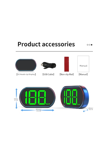 Maiyame Gps Mph Hız Gösterici - Yeşil Ekran, 3 İnç Büyük Ekran, Doğru Hız Tespiti, Plug & Play