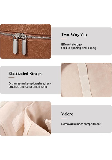 Shineyee Seyahat Makyaj Çantası - Çift Yönlü Fermuarlı, Esnek Bölmeli Ve Ayarlanabilir Cırt Cırtlı Pratik Organizatör