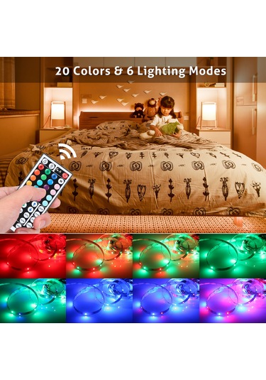 Teltree Usb Rgb Led Şerit Işık Seti - 20 Renk, 6 Mod, Uzaktan Kumandalı, Kesilebilir, Kendinden Yapışkanlı 112 Karakter Diğer