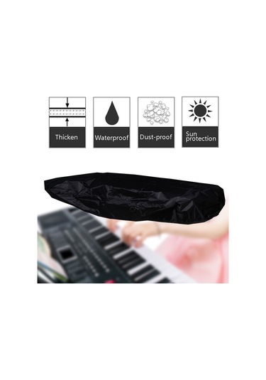Sones Suya Dayanıklı Açılır Elektronik Klavye Kılıfı Oxford Kumaş Toz Kılıfı Bağcıklı Klavye Enstrüman Kılıfı, Boyut: 88 Tuş Siyah 124x49x36cm
