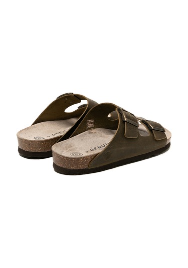 Terlik Erkek Hawaıı G105996 Genuins Oiled Leather Kaki Oiled Leather Kaki