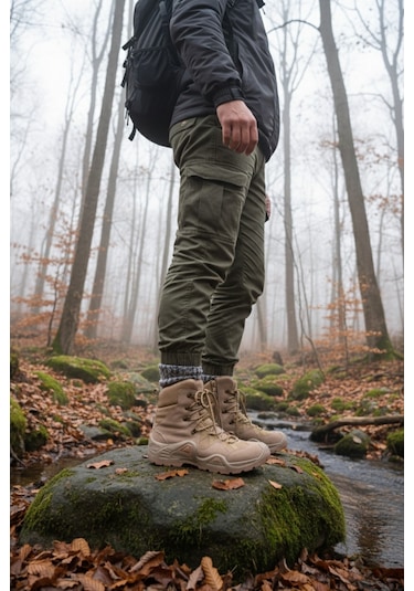 Muggo Ranger Tactical Askeri Fermuarlı Ve Bağcıklı Postal Çöl Botu Bej